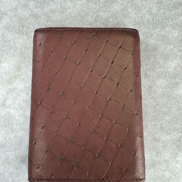 Pierre Cardin Mens Brown Perforated Leather Trifold Wallet - Picture 2 of 6